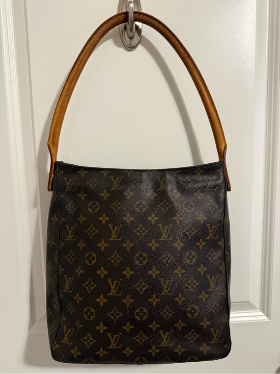Louis Vuitton Handbags - Louis Vuitton Monogram Canvas Shoulder Bag with Tan Handle